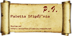 Paletta Ifigénia névjegykártya