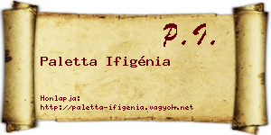 Paletta Ifigénia névjegykártya
